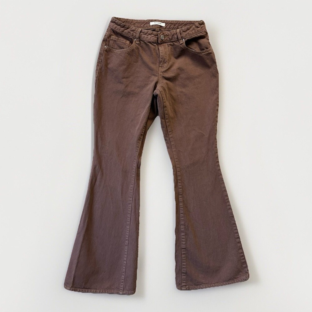 Pacsun Jeans‎ Womens Sz 29 Mocha Brown Eco Low Rise 70's Flare